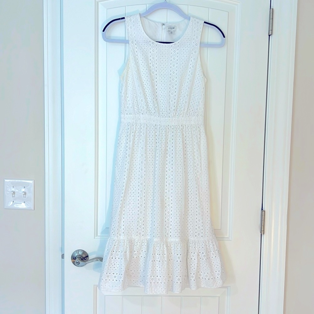 J.Crew Sz 0P, cottage core, white eyelet, coquette, feminine, Boho, bohemian
